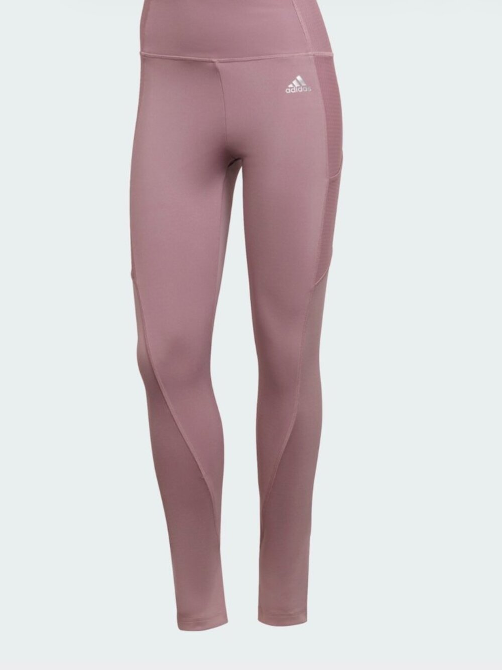 adidas x Zoe Saldana Sport Tights in a beautiful dusty pink/mauve color.